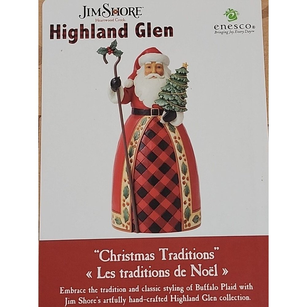 COPY - Jim Shore Heartwood Creek: Highland Glen Santa w/ Tree & Cane Figure 601…